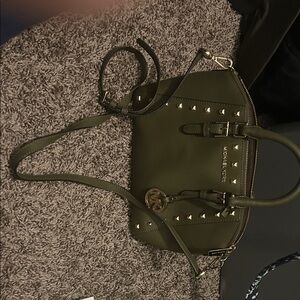 Michael Kors Green Studded Crossbody Bag